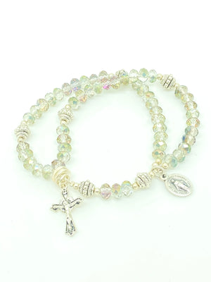 Sahara Green Crystal Wrist Rosary - Unique Catholic Gifts