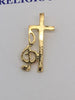 Cross with Music Note Clef Pin (Gold Plated) - Unique Catholic Gifts