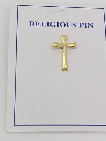 Plain Cross Pin (gold plated) - Unique Catholic Gifts