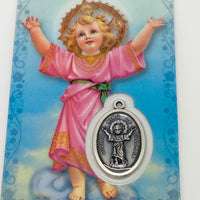 Tarjeta de Oración Divino Niño con Medalla - Unique Catholic Gifts