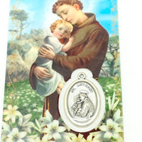 San Antonio Tarjeta de Oración con Medalla - Unique Catholic Gifts
