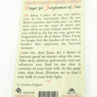 St. Gemma Galgani Laminated Holy Card (Plastic Covered) - Unique Catholic Gifts