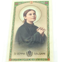 St. Gemma Galgani Laminated Holy Card (Plastic Covered) - Unique Catholic Gifts