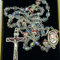 Red Czech Crystal Rosary 5 mm - Unique Catholic Gifts