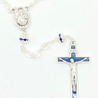 Blue Czech Crystal Rosary 5 mm - Unique Catholic Gifts