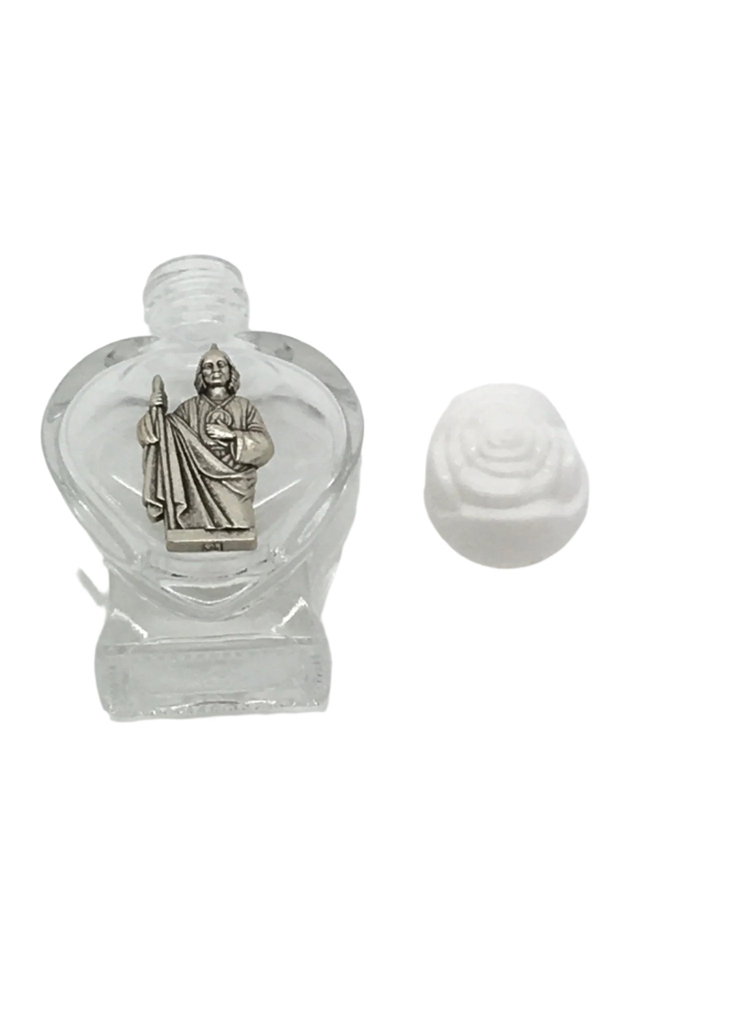 St. Jude Glass Holy Water Bottle 2" - Unique Catholic Gifts