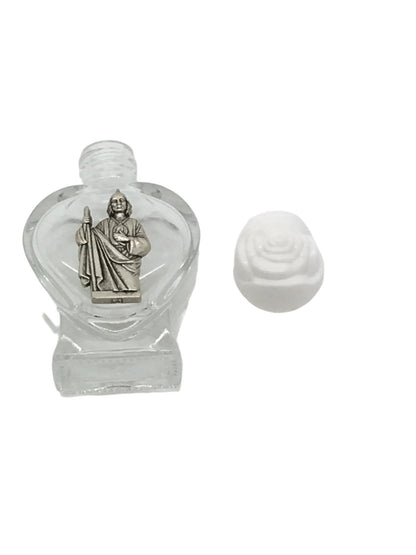 St. Jude Glass Holy Water Bottle 2" - Unique Catholic Gifts