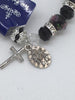 Real Crystal Black Floral Rosary Bracelet - Unique Catholic Gifts