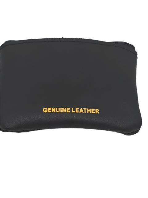 Black Genuine Leather with Cross Rosary Pouch (3 x 21/2") - Unique Catholic Gifts