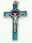 Blue Enamel Holy Spirit Crucifix 2" - Unique Catholic Gifts