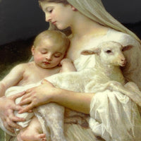 L'Innocence by Bouguereau Oval Wood Plaque 10" - Unique Catholic Gifts