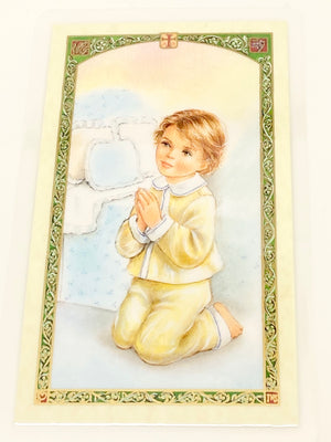 Bless this Little Child,Lord (Boy) Laminated Holy Card (Plastic Covered) - Unique Catholic Gifts