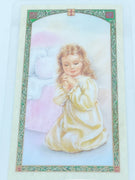 Bless this Child Girl Laminated Holy Card (Plastic Covered) - Unique Catholic Gifts