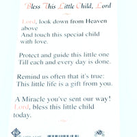 Bless this Child Girl Laminated Holy Card (Plastic Covered) - Unique Catholic Gifts