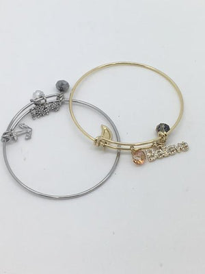 Inspirational Charm Bangle Bracelets (Gold or Silver) - Unique Catholic Gifts
