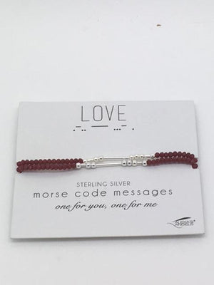 Morse Code Prayer Bracelets (2 ) "Love" (Red) - Unique Catholic Gifts