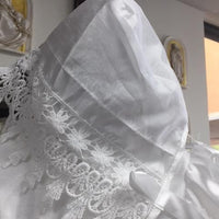Baptismal Dress with Fancy Lace Edge White( Medium) - Unique Catholic Gifts