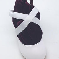 Matte Mary Jane Flats with a Ribbon Ankle Tie.  Size 3 - Unique Catholic Gifts