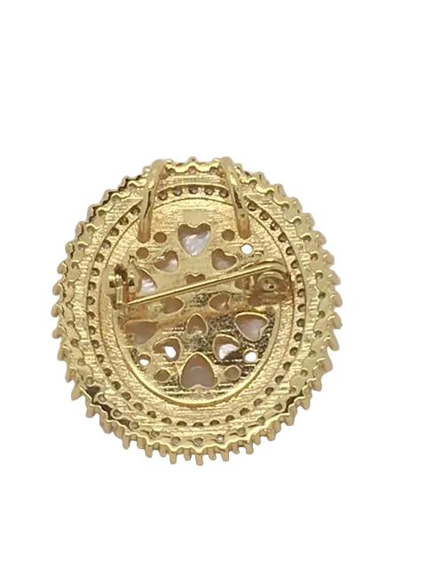 Lady of Grace Pendent and Broach Combo 1" (Gold) - Unique Catholic Gifts
