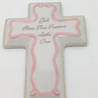 Pink Child's Gift Wall Cross (Self-Personalize) - Unique Catholic Gifts