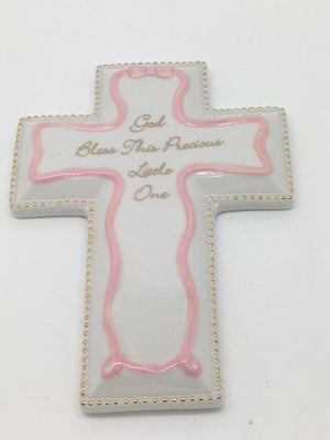 Pink Child's Gift Wall Cross (Self-Personalize) - Unique Catholic Gifts