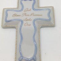 Blue Child's Gift Wall Cross (Self-Personalize) - Unique Catholic Gifts