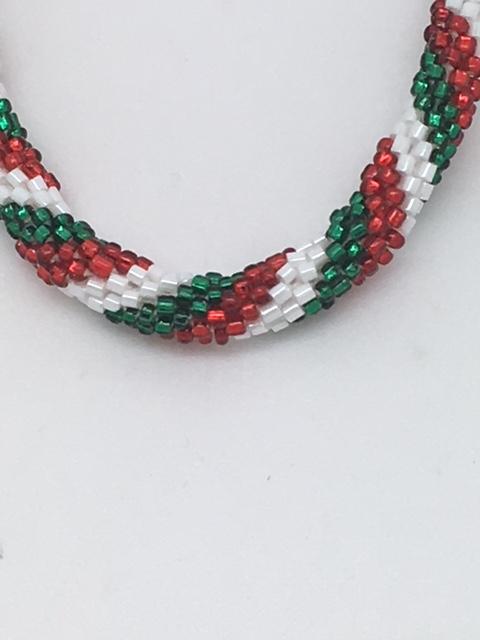 Nepal Christmas Bracelet (Green, Red, White Style 1) - Unique Catholic Gifts