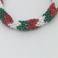 Nepal Christmas Bracelet (Green, Red, White Style 3) - Unique Catholic Gifts