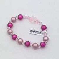 Smooth Pink Acrylic Children’s Rosary Bracelet (8MM) - Unique Catholic Gifts
