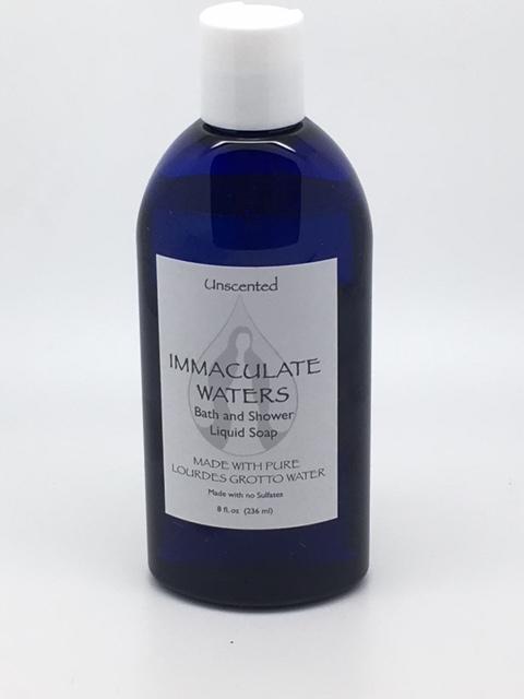Immaculate Waters Unscented Bath and Shower Liquid Soap - Unique Catholic Gifts