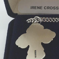 Sterling Silver Irene Cross Pendant  Size: (1 1/4 x 7/8") - Unique Catholic Gifts