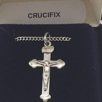Sterling Silver Crucifix 7/8" with 18" chain - Unique Catholic Gifts