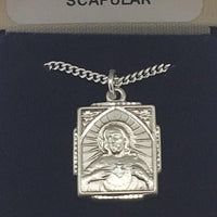 Sterling Silver Scapular Pendant (5/8 x 1/2") - Unique Catholic Gifts
