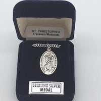 Sterling Silver St. Christopher Medal 7/8" - Unique Catholic Gifts