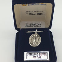 Sterling Silver St. Sebastian Medal 3/4" - Unique Catholic Gifts