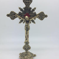 Gold Standing Crucifix  12" - Unique Catholic Gifts