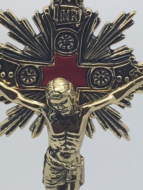 Gold Standing Crucifix  12" - Unique Catholic Gifts