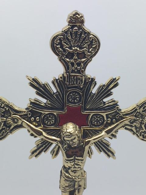 Gold Standing Crucifix  12" - Unique Catholic Gifts