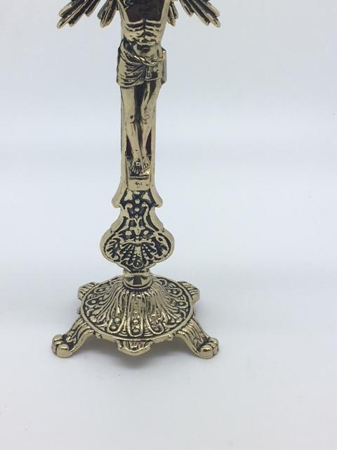 Gold Standing Crucifix  12" - Unique Catholic Gifts