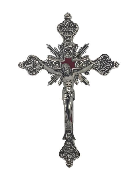 Silver Wall Crucifix (8") - Unique Catholic Gifts