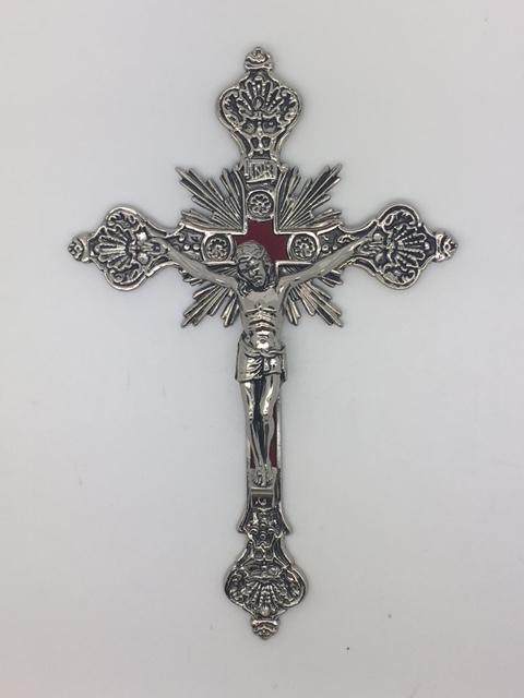 Silver Wall Crucifix (8") - Unique Catholic Gifts
