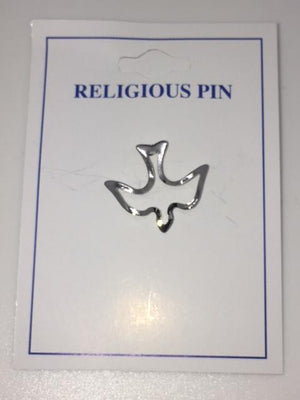 Silver Cut out Holy Spirit Dove Pin - Unique Catholic Gifts