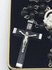 Black Wood Rosary with Medal Madonna Centerpiece and Wood and Metal Crucifix (7mm) - Unique Catholic Gifts