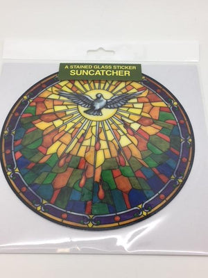 Holy Spirit Catholic Stained Glass Sticker Suncatcher - Unique Catholic Gifts