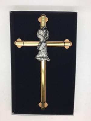 Praying Girl on Cross 8" - Unique Catholic Gifts