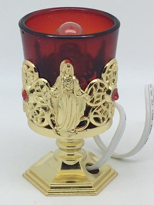 Electric Votive Candle Stand Infant Prague and Our Lady Accents (4