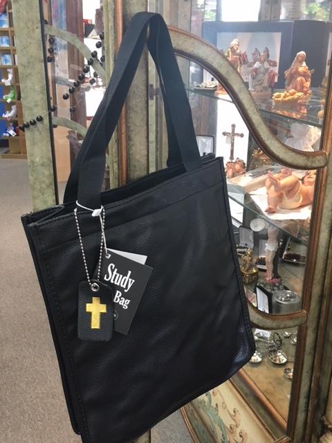Bold Study Bag Bag de imitación negra (12 x 4 x 11 ) – Unique Catholic  Gifts