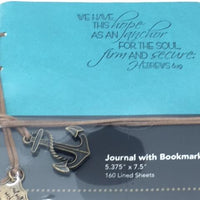 Teal Gift Journal with Anchor Bookmark - "Anchor for the Soul" (7.5" x 5.25") - Unique Catholic Gifts
