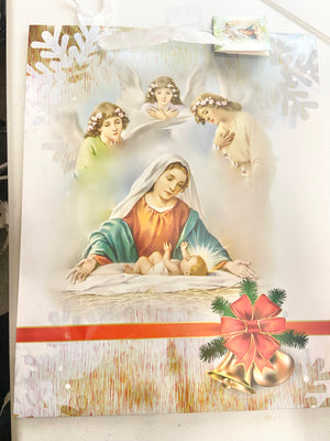 Blessed Mother and Son Jesus Christmas Gift Bag (Medium) 7 3/4