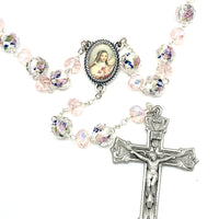 Saint Therese Pink Venetian Glass Rosary (8mm) - Unique Catholic Gifts